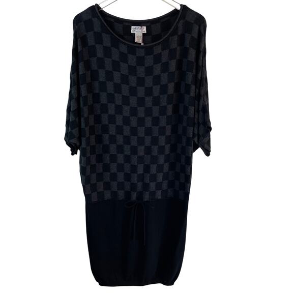 M.S.S.P. Max Studio Specialty Products Black & Gray Sweater Dress Size Large - Picture 1 of 8